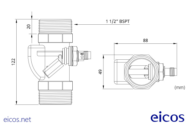 Click to enlarge the image of Dimensions of Contrasseco Sensor C1 M12 Dimensions of Contrasseco Sensor C1 M12